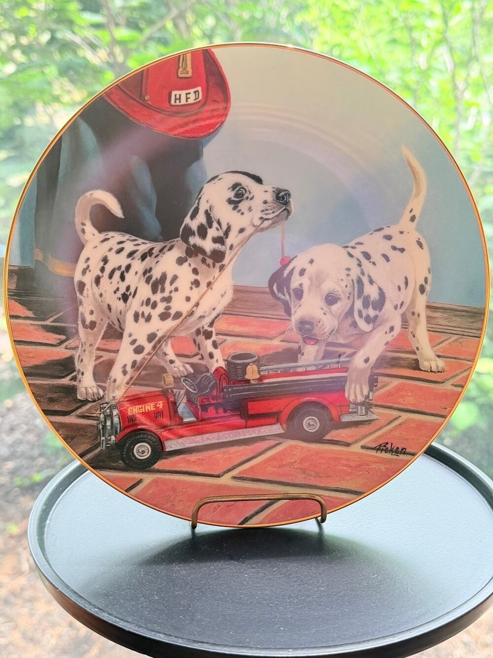 Darling Dalmatians collection by Princeton Gallery - All Fired Up Plate No MO329